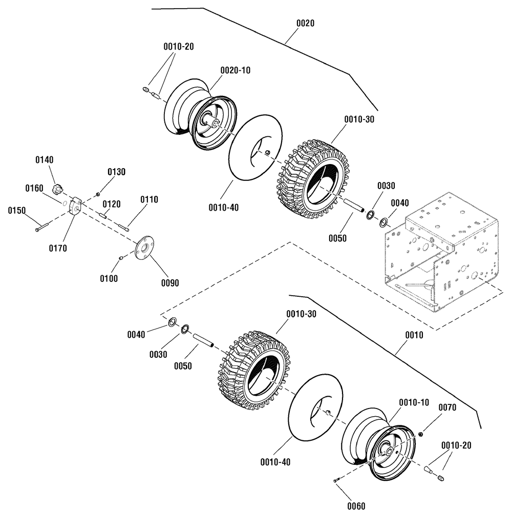Wheels And Tires Group Diagram and Parts List for 1695725 2009 Briggs and Stratton Snow Blower
